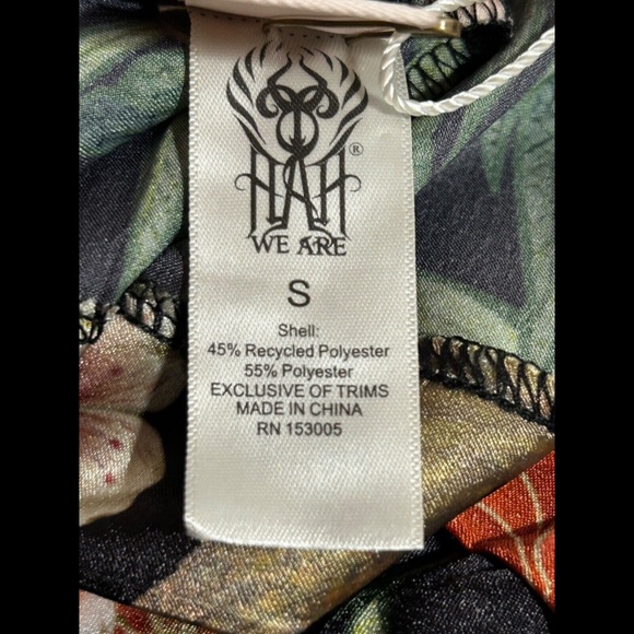 We Are HAH Perfectly Taylored Satin Floral Midi Wrap Dress Flock Together Noir S - Picture 10 of 12